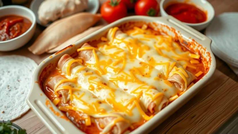 Enkla enchiladas med kyckling hemma