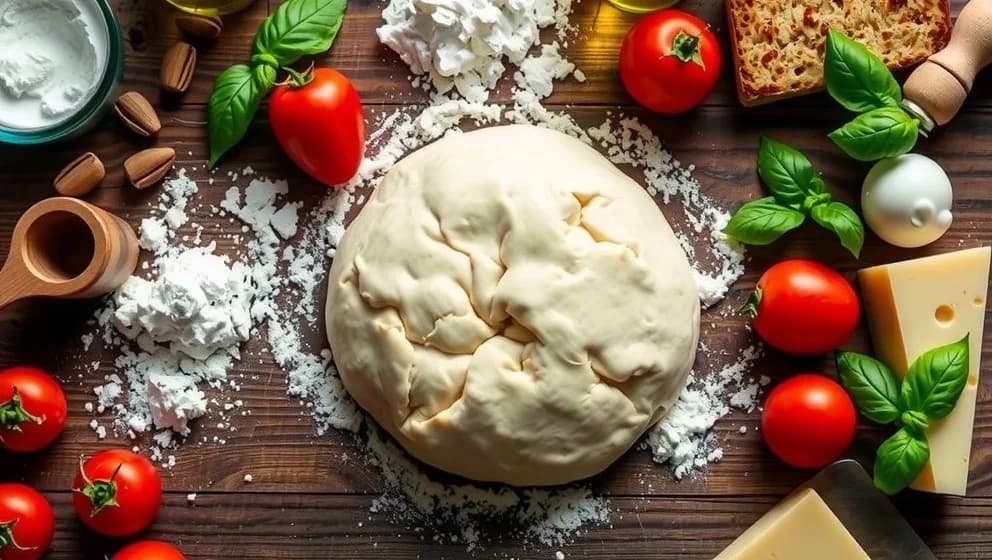 Italiensk pizzadeg recept för hemmagjord pizza
