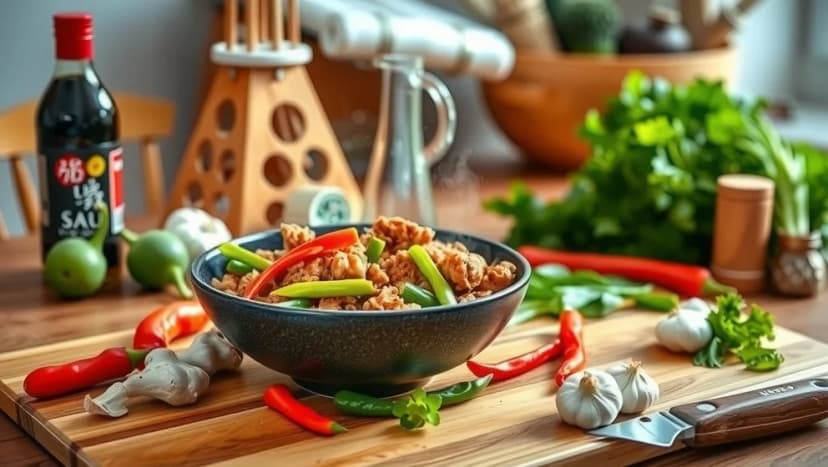 Asiatiskt kycklingfärs recept som smakar gott