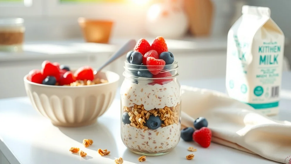 Overnight oats recept för arbetsmorgnar