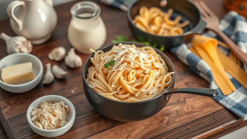 Gör hemgjord pasta alfredo på 20 minuter