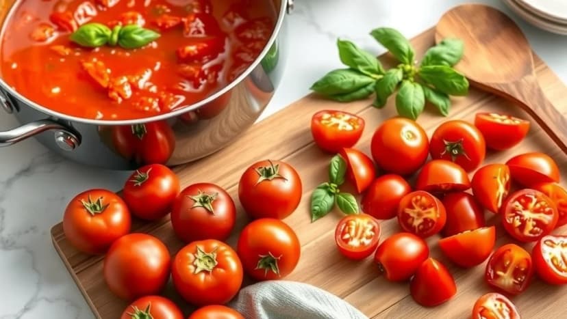 Hemgjord tomatsås med färska tomater