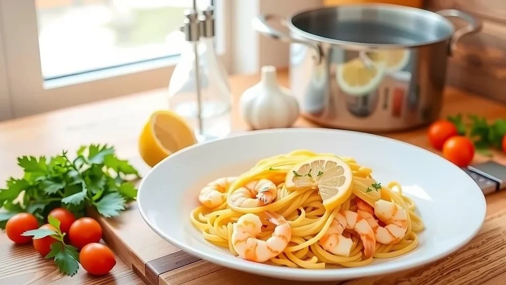 Vannameiräkor pasta som du gör själv hemma